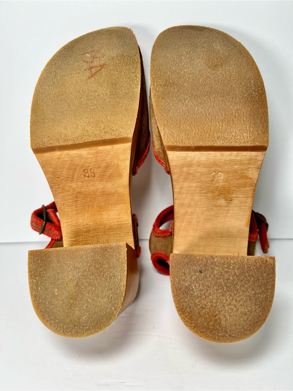 Swedish Hasbeens Piping Suede Clog Sandals EU 39 - Picture 13 of 16